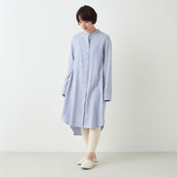 和紡布 ガラ紡のニットパンツ 生成