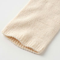 和紡布 ガラ紡のニットパンツ 生成