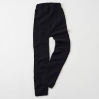 和紡布 ガラ紡のニットパンツ 黒