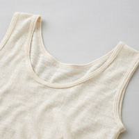 和紡布 手紡ぎのタンクトップ 生成／M