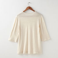 和紡布 手紡ぎのカットソーTシャツ 生成