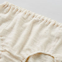 和紡布 手紡ぎのゆったりショーツ 生成／M